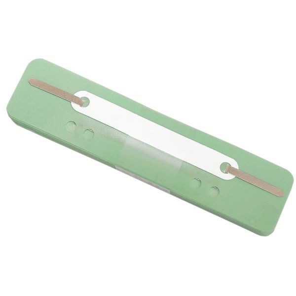 4018924201102 - Heftstreifen kurz Heftstreifen Q-Connect Kunststoff kurz hellgrün 2012501010 34x150mm Kunststoff mit Kunststoffdeckleiste grü 25 Stück