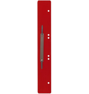 Heftstreifen lang 3011000300, 45x310mm, extra lang, Kunststoff mit Metalldeckleiste, rot
