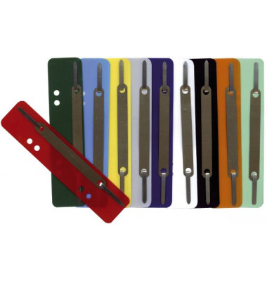 Heftstreifen kurz Heftstreifen Q-Connect Kunststoff kurz 1102502011, 3,4x15cm (BxL), Kunststoff mit Metalldeckleiste, farbig sor