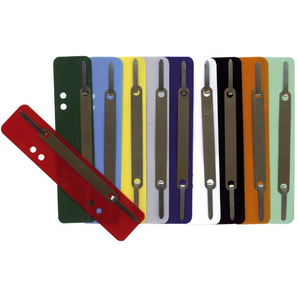 4018924111203 - Heftstreifen kurz Heftstreifen Q-Connect Kunststoff kurz sortiert (10 Bündel mit 25 Stück) 1102502011 34x150mm Kunststoff mit  250 Stück