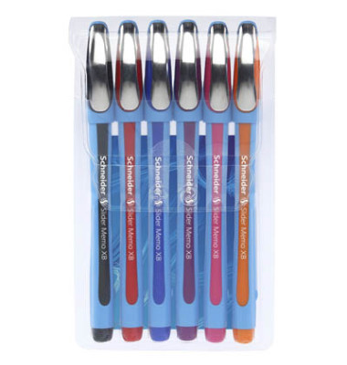 Slider memo XB farbig sortiert Kugelschreiber 1,4mm 6er Etui 
