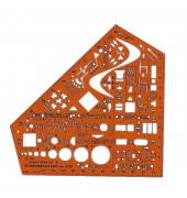 Kunststoff-Schablone Elektro 8191 orange-transparent