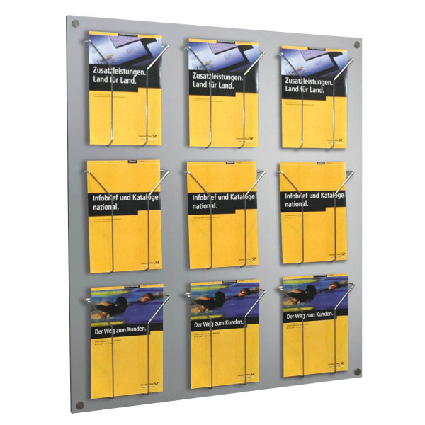 4044917416420 - Wandprospekthalter Fokus alusilber für 9 x A4 4044917416420 Kerkmann 4044917416420 - Wandprospekthalter Fokus alusilber für 9 x A4 4044917416420 Kerkmann