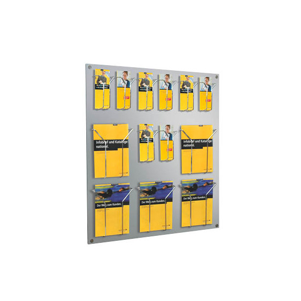 4044917416307 - Wandprospekthalter Fokus alusilber für 18 Fächer DIN lang-Formate 4044917416307 Kerkmann