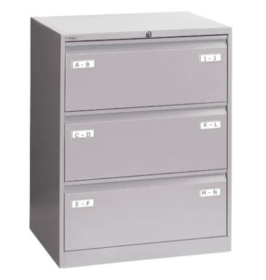 H&auml;ngeregistraturschrank BLYCDF3355 Light, silber, 3 Schubladen, 2-bahnig
