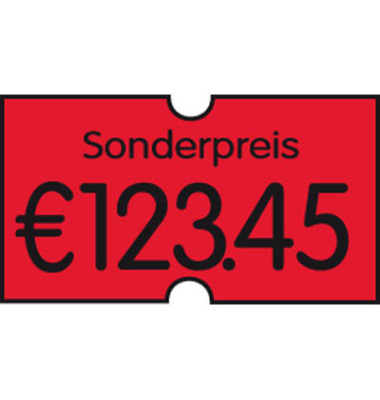 Preisetiketten 70-36M-S-035, 21,6x12mm, leuchtrot permanent, 16.800 Etiketten