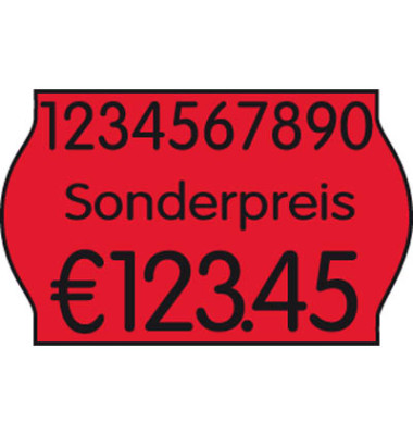 Preisetiketten 70-21M-S-035, 26x16mm, leuchtrot permanent, 14.400 Etiketten