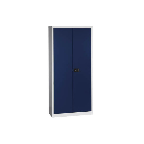 Bisley Aktenschrank Universal E782A04505, Stahl abschließbar, 5 OH, 91,4 x 195 x 40 cm, blau/lichtgrau 5020073717242 Bisley