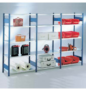 Anbau-Steckregal 100,0 x 60,0 x 200,0 cm blau, verzinkt 5 Fachböden