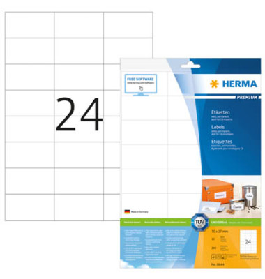Etiketten Premium 8644, weiß 70x37mm, rechteckig, 