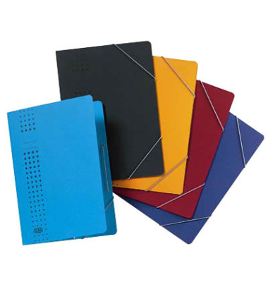 Eckspannmappe chic 400010115, A4 je 1 x hellblau/gelb/dunkelblau/bordeaux/anthrazit Recyclingkarton 320g