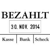 Datum-Plattenstempel BEZAHLT