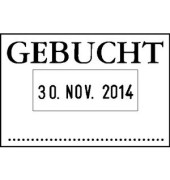 Datum-Plattenstempel GEBUCHT