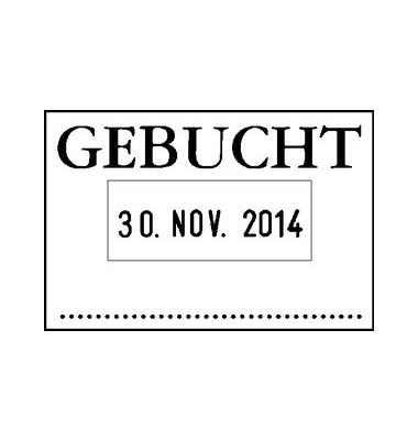 Datum-Plattenstempel GEBUCHT