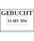 Datum-Plattenstempel GEBUCHT