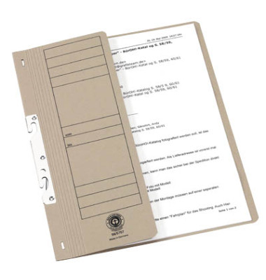 Einhakhefter 15079722, A4 grau halber Vorderdeckel, Karton 250g