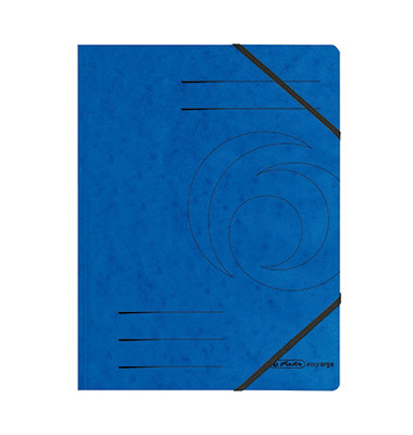 Eckspannmappe Quality 11387180, A4 blau Karton 355g, f&uuml;r ca. 300 Blatt