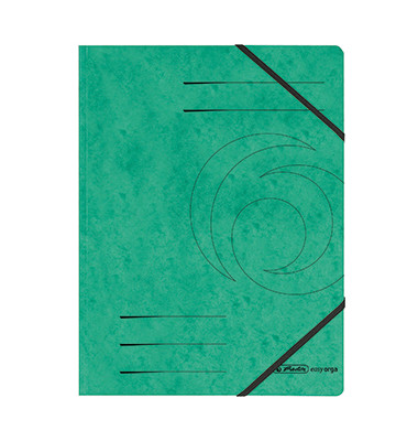 Eckspannmappe easy orga / Quality 972471, A4 gr&uuml;n Karton 355g, f&uuml;r ca. 300 Blatt  (80 g/m&sup2;)