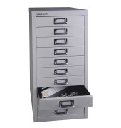 Schubladenschrank MultiDrawer™ 29er Serie L2910855, Stahl, 10 Schubladen (Vollauszug), A4, 27,9 x 59 x 38 cm, silber