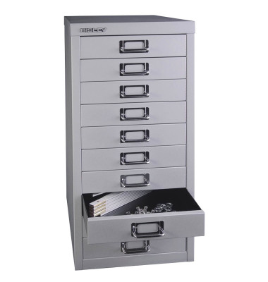 Schubladenschrank MultiDrawer™ 29er Serie L2910855, Stahl, 10 Schubladen (Vollauszug), A4, 27,9 x 59 x 38 cm, silber