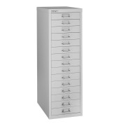 Schubladenschrank MultiDrawer™ 39er Serie L3915845, Stahl, 15 Schubladen (Vollauszug), A4, 27,9 x 86 x 38 cm, lichtgrau