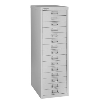 Schubladenschrank MultiDrawer™ 39er Serie L3915845, Stahl, 15 Schubladen (Vollauszug), A4, 27,9 x 86 x 38 cm, lichtgrau