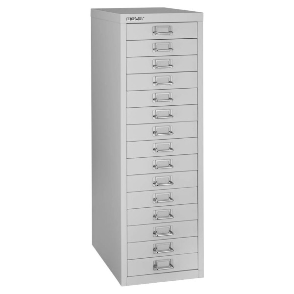 5020073766172 - Schubladenschrank MultiDrawer? 39er Serie L3915845 Stahl 15 Schubladen (Vollauszug) A4 279 x 86 x 38 cm lichtgrau 50200737