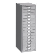 Schubladenschrank MultiDrawer™ 39er Serie L3915855, Stahl, 15 Schubladen (Vollauszug), A4, 27,9 x 86 x 38 cm, silber