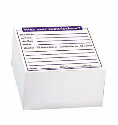 Memo-Block "Was war inzwischen?" geleimt 98x98mm 500 Blatt