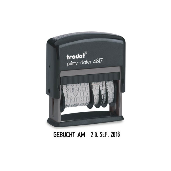0092399791539 - Text- und Datumsstempel printy-dater 4817 mit 12 Texten + Datum Kunststoff Schrifthöhe 38mm 0092399791539 Trodat