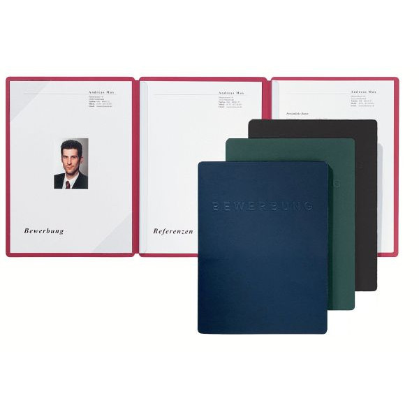 4013951011113 - Bewerbungsmappe 22022 Square 3-teilig A4 bis 10 Blatt blau 4013951011113 Pagna
