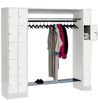 Schlie&szlig;fachschrank 8070 80730-00, Metall, 3 Abteile mit 15 F&auml;chern, abschlie&szlig;bar, 210x195cm (BxH), lichtgrau