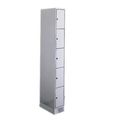 Schließfachschrank S 2000 Classic 80700-10, Metall, 1 Abteil mit 5 Fächern, abschließbar, 24x195cm (BxH), lichtgrau Schließfachschrank S 2000 Classic 80700-10, Metall, 1 Abteil mit 5 Fächern, abschließbar, 24x195cm (BxH), lichtgrau