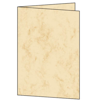 Faltkarten marmor beige DIN A5
