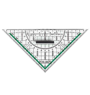 FABER CASTELL 177090 m.Griff Geometrie-Dreieck 22cm transp.