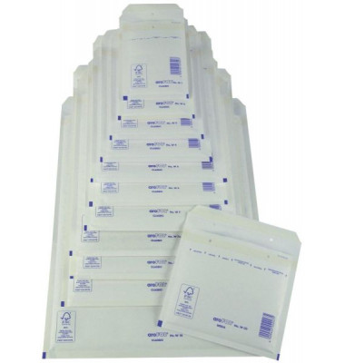 Luftpolstertaschen Typ 3, 2FVAF000183, innen 150x215mm, haftklebend + Lochung für Klammer, weiß