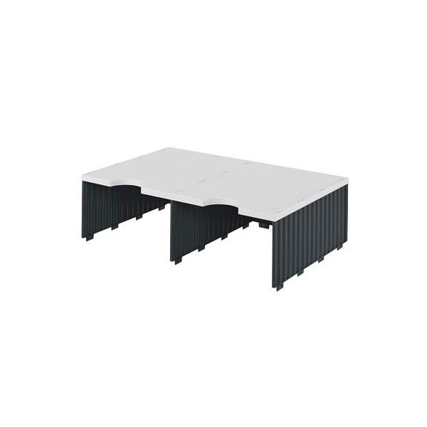 7612176108263 - Sortierstation doc Jumbo mit 2 Fächern C4 grau schwarz Aufbaueinheit 7612176108263 Styro