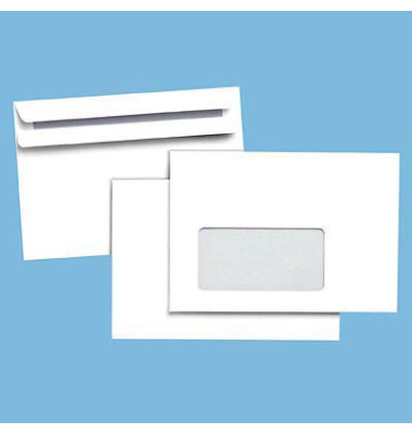 Briefumschläge C6 mit Fenster selbstklebend 75g weiß