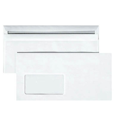 Briefumschlag 30041814, Din Lang, mit Fenster, selbstklebend, 75g, weiß