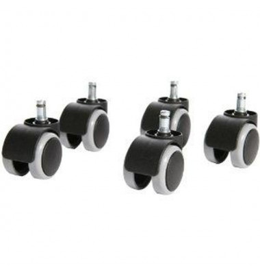 Bürostuhl-Ersatzrollen 6991, für Hartboden, schwarz/grau