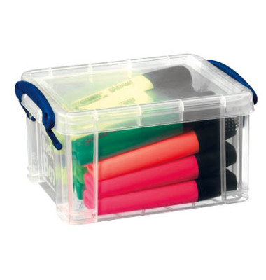 Aufbewahrungsbox 0.7C, 0,7 Liter, mit Deckel, au&szlig;en 155x100x80mm, Kunststoff transparent