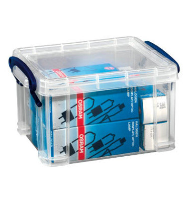Aufbewahrungsbox 1.6C, 1,6 Liter, mit Deckel, au&szlig;en 195x135x110mm, Kunststoff transparent
