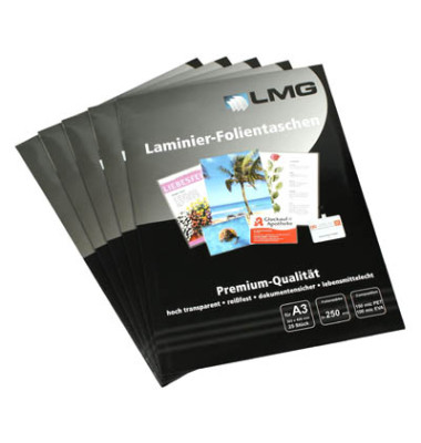 Laminierfolien LMGA3-250-25, A3, 303x426mm, 250mic, gl&auml;nzend