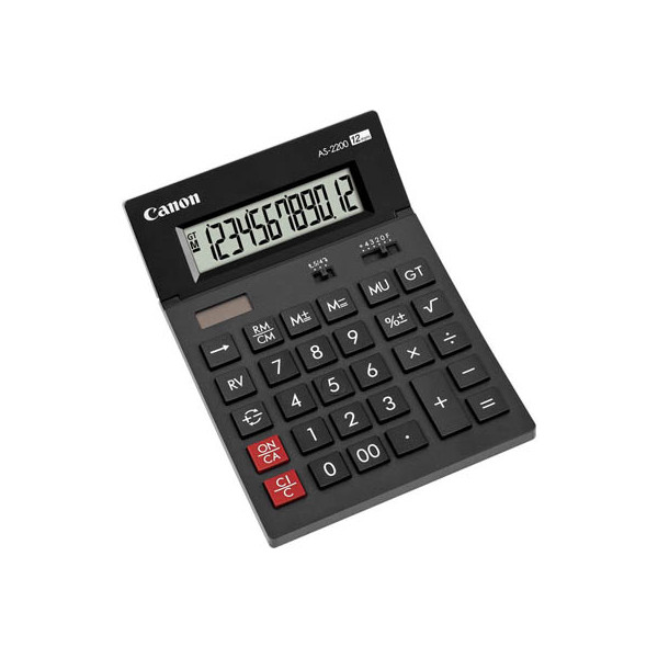 4960999673646 - AS-2200 Wirtschaftlicher Rechner 12 Stellen Solarpanel 2 Stufen verstellbares LC-Display