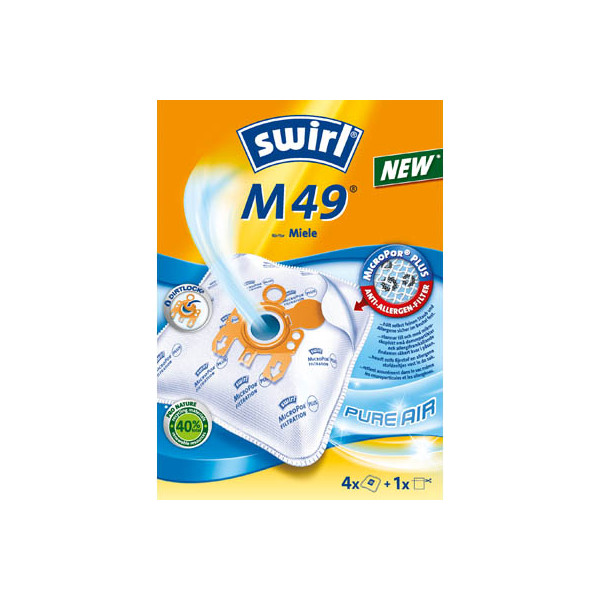 4006508191468 - Staubsaugerbeutel M 49 MicroPor Plus AirSpace 4 Stück + 1 Filter 4006508191468 Swirl