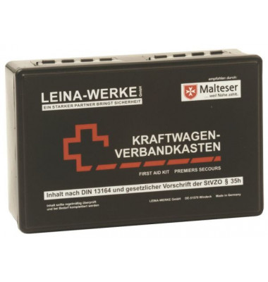KFZ-Verbandkasten Standard schwarz gefüllt DIN 13164