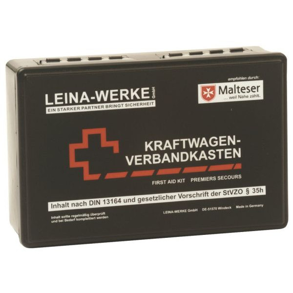 4011166100073 - KFZ-Verbandkasten Standard schwarz gefüllt DIN 13164 4011166100073 Leina-Werke