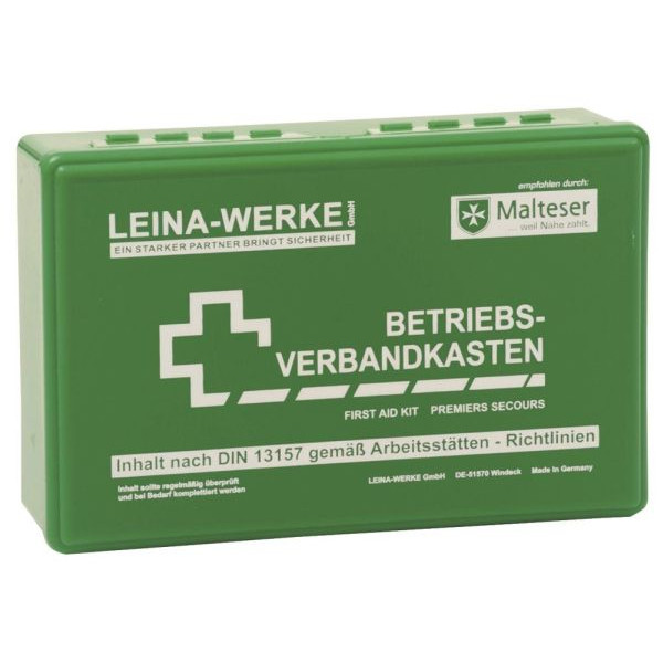 4011166200018 - Betriebsverbandkasten klein grün gefüllt DIN 13157 mit Wandhalterung 4011166200018 - Betriebsverbandkasten klein grün gefüllt DIN 13157 mit Wandhalterung