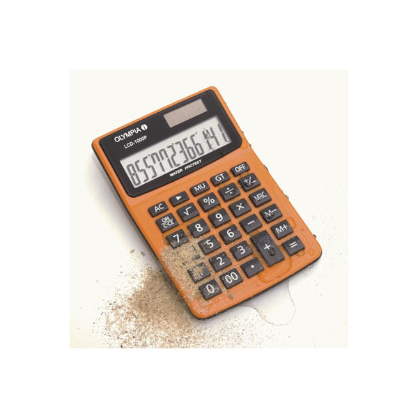 4030152046850 - Tischrechner LCD_1000 P 12-stellig Batterie Solar-Betrieb oran