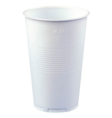 Trinkbecher aus Polypropylen (PP) 0,3 l weiß Trinkbecher aus Polypropylen (PP) 0,3 l weiß